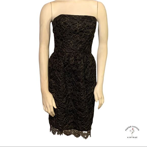 Corey Lynn Calter Black Gold Lace Wiggle Dress sz 2 NWT new $279 Prom Formal - Picture 2 of 11